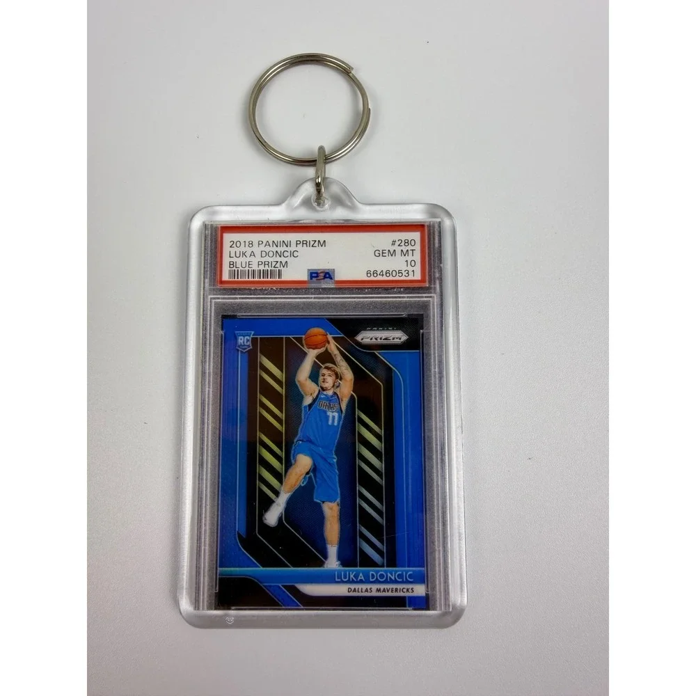 Luka Doncic 2018 Panini Prizm Blue Prizm #280 PSA 10 Rookie Card Keychain NBA
